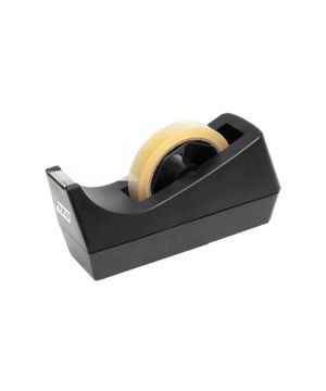 PORTAROLLO CINTA ADHESIVA NEGRO 33/66M