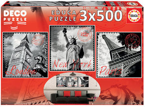 PUZZLES GRANDES CIUDADES 3*500 PIEZAS