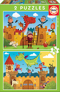 PUZZLE DRAGONES Y CABALLOS 2*48 PIEZAS