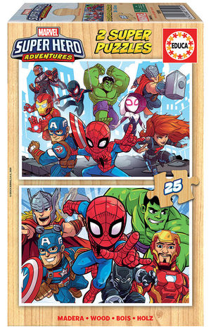 PUZZLES SUPERHEROES ADVENTURES 2*25 PIEZAS