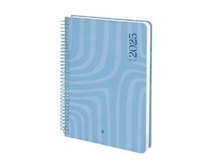 AGENDA ESPIRAL DIA PAGINA A5 TONOS AZULES