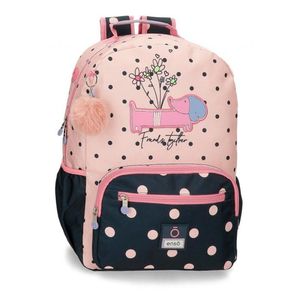 MOCHILA ADAPTABLE A CARRO 42CM ENSO ROSA LUNARES AZULES